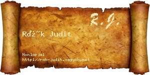 Rák Judit névjegykártya