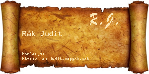 Rák Judit névjegykártya